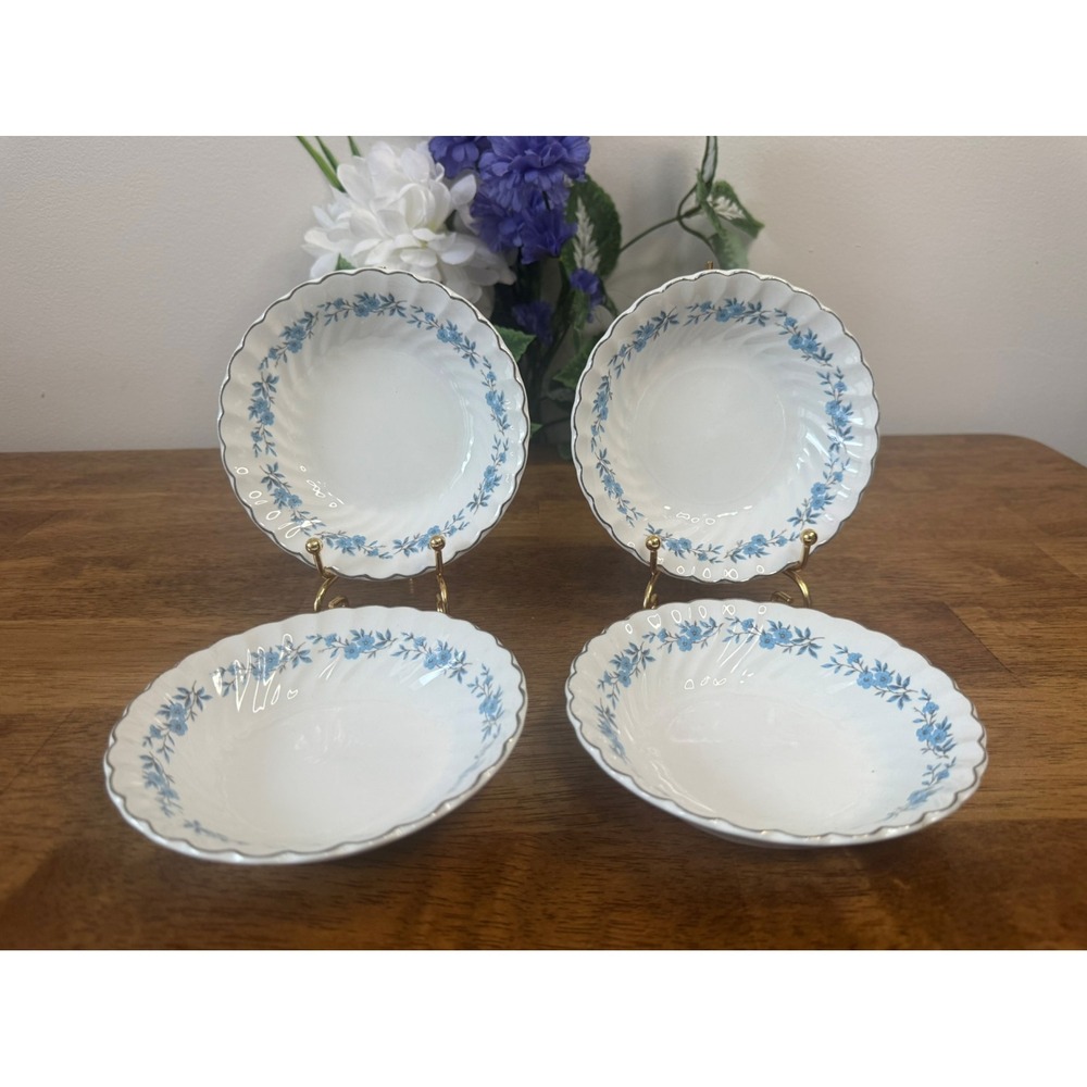 Vintage Johnson Brothers Snowhite Regency Nappy Fruit Bowls Set of Four MCM